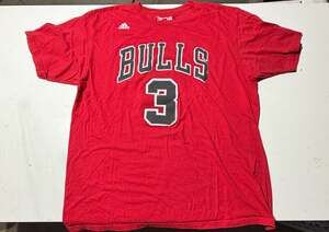 Adidas Chicago Bulls Dwyane Wade #3 NBA Graphic T-Shirt Men's XL